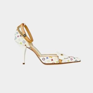 Louis Vuitton Murakami multicolor LV monogram Fleur print heels